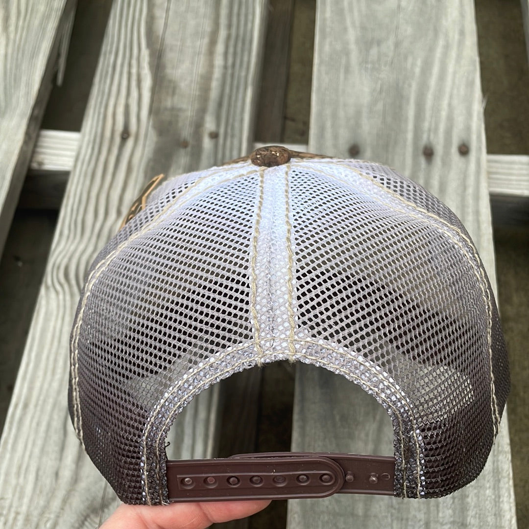 Brown Cork Snapback Trucker Cap with Rooster Concho