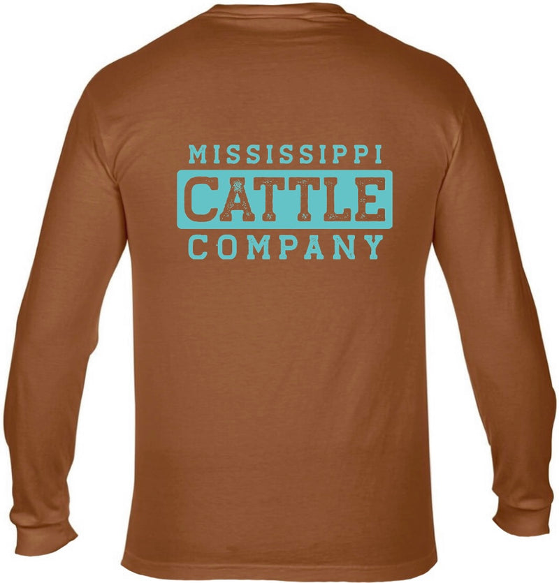 Mississippi Cattle Company MSCATTLELS-2 Yam Long Sleeve Comfort Color T-Shirt