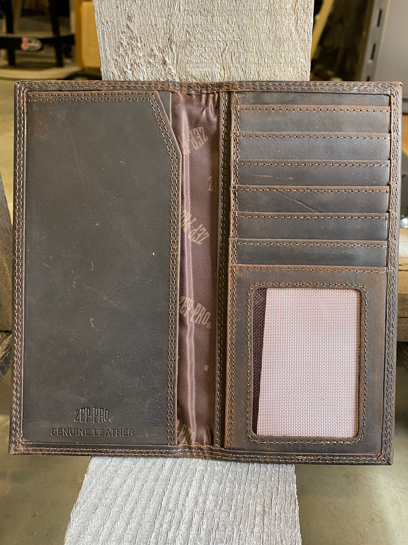 Zep-Pro IWT4CRZH-MSU Mississippi State University Bulldogs Brown “Crazy Horse” Leather Tall Wallet