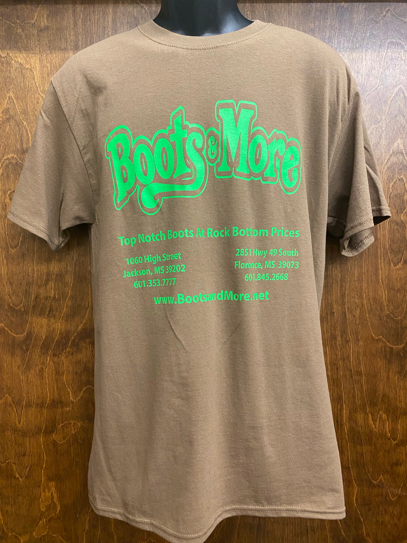 Boots & More Woodland Brown Port & Co T-Shirt CLOSEOUT