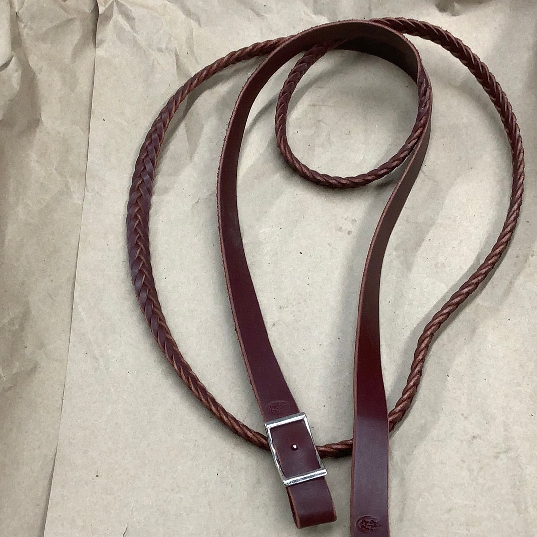 Jerry Beagley Braided Leather Roping Reins - Thumbnail 2