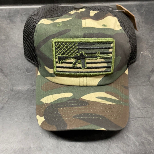 Green Camo Velcro Gun Patch Mesh Back