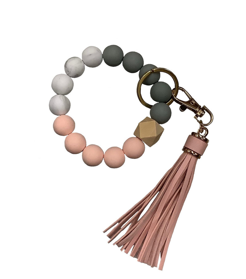 Tassel Charm Beaded Keychain