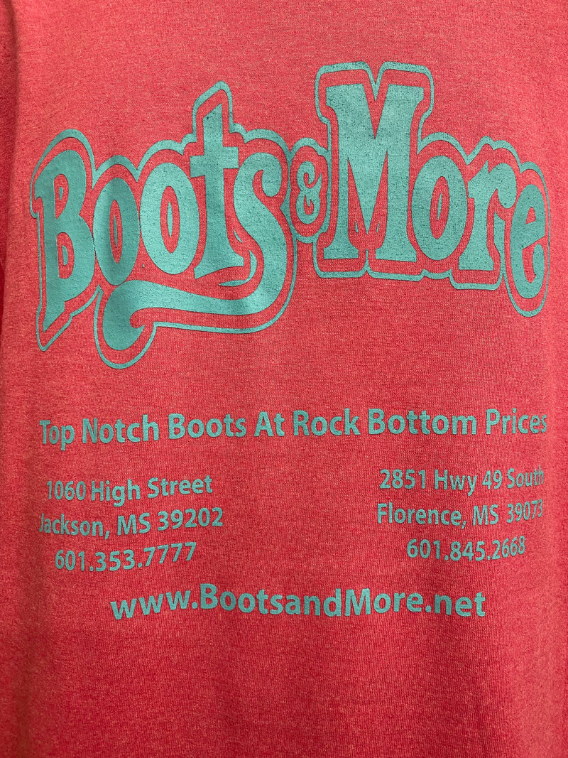 Boots & More Heather Pink Port & Co T-Shirt CLOSEOUT