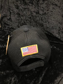 BLACK USA FLAG Patch Velcro Cap