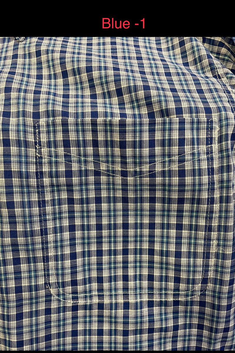 Men's Wrangler 112316671 Riata Long Sleeve Assorted Plaids Classic Fit Shirt