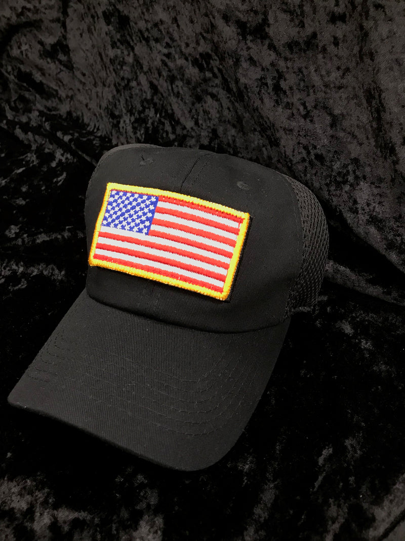 Green/Camo American Flag Velcro Patch Cap