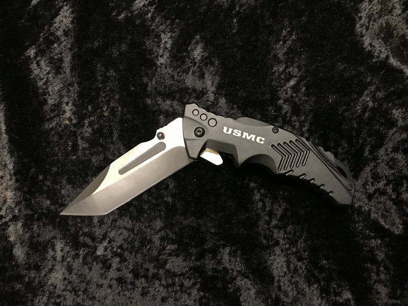 USMC M-A1058BK BLACK SPRING ASSISTED KNIFE