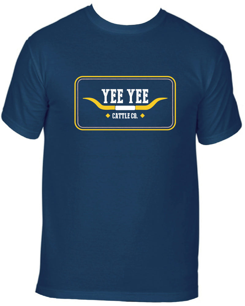 Yee Yee Cattle Company Short Sleeve T-Shirt Navy Blue Comfort Colors