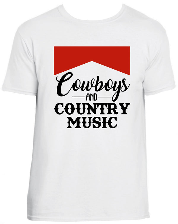 Cowboys & Country Music White  Short Sleeve T-Shirt