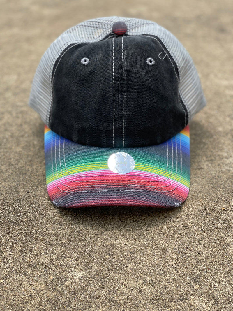 Crisscross Ponytail Serape Bill 031 Cap