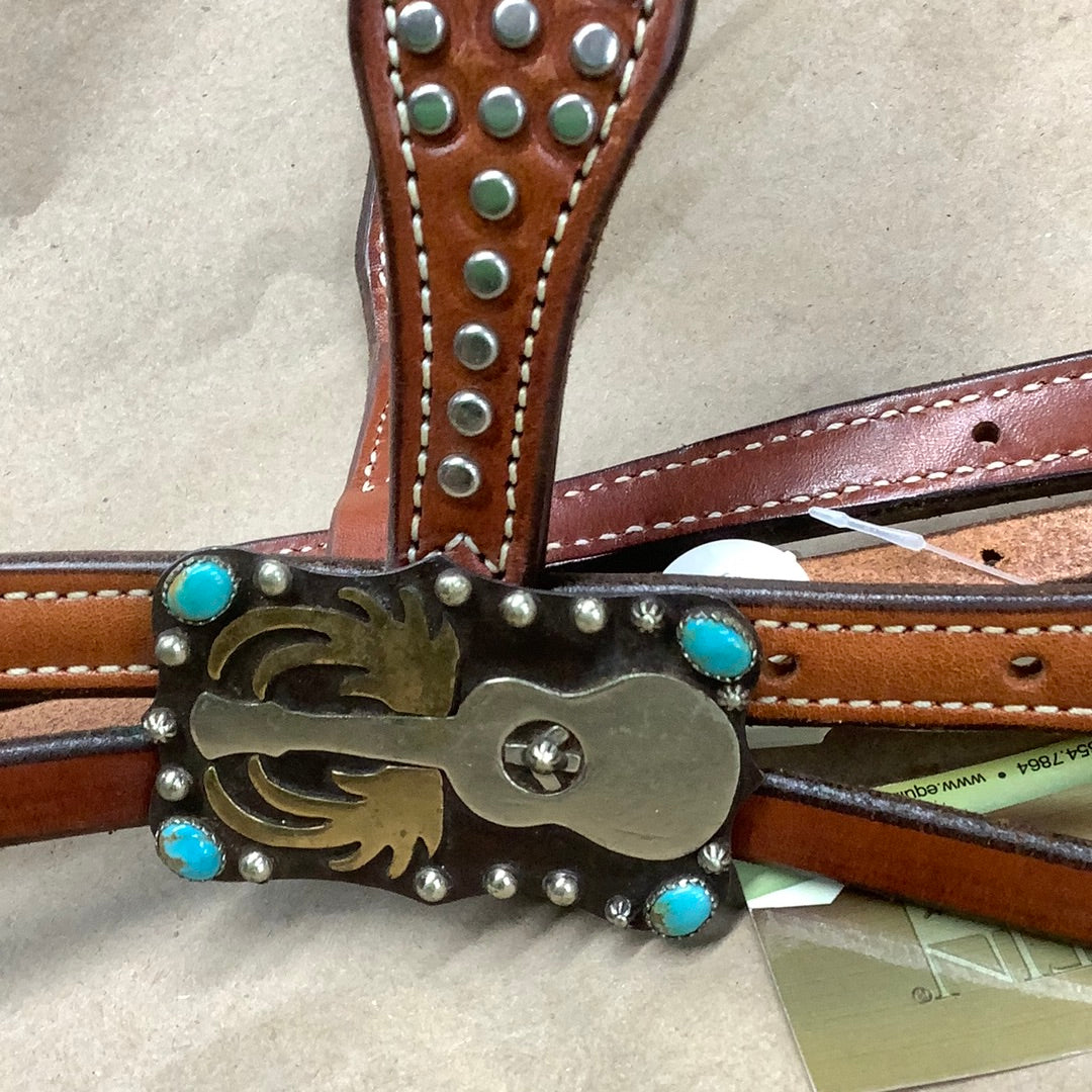 Martin Saddlery GCHB110FS2 Gypsy Cowgirl Browband Headstall in Chestnut