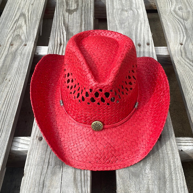 ST-033 Crimson Straw Hat