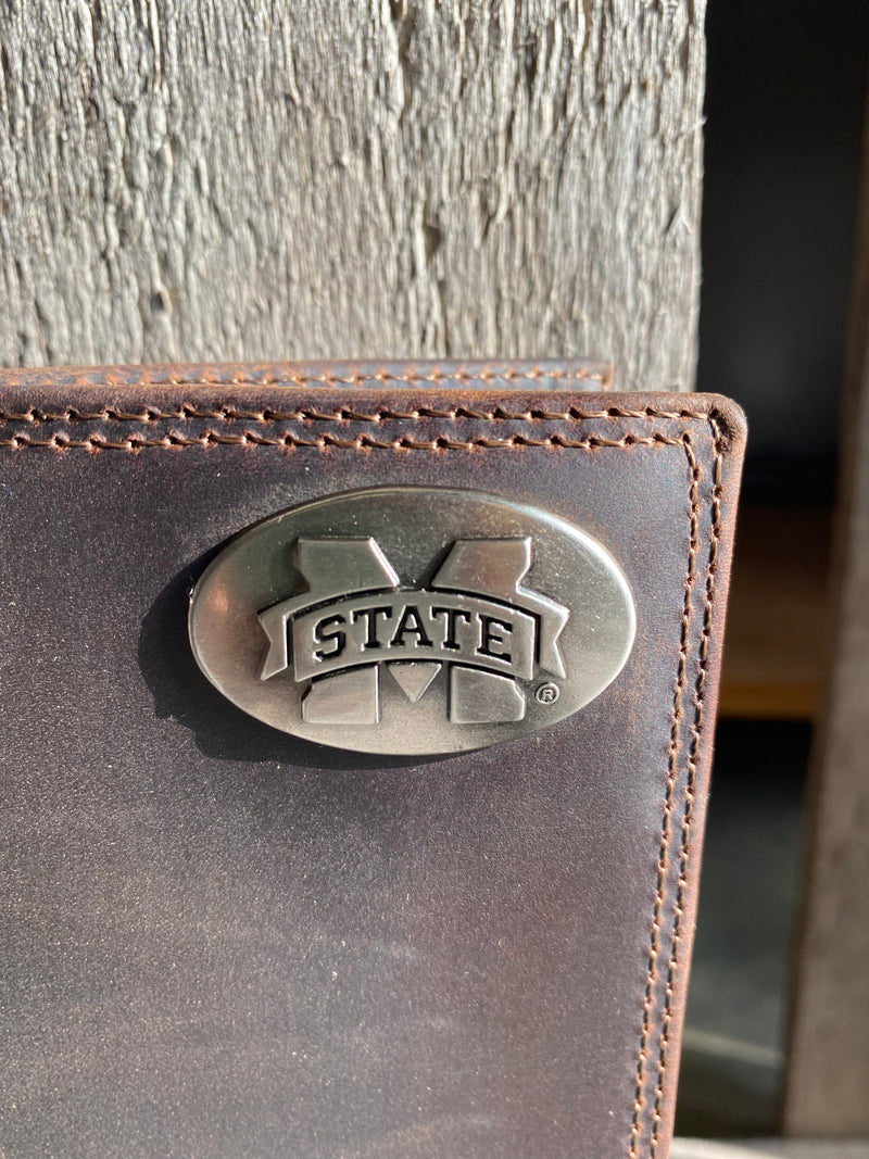 Zep-Pro IWT4CRZH-MSU Mississippi State University Bulldogs Brown “Crazy Horse” Leather Tall Wallet