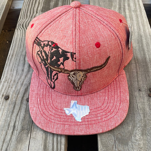 Longhorn Big Shadow Heather Red Snap Back Cap