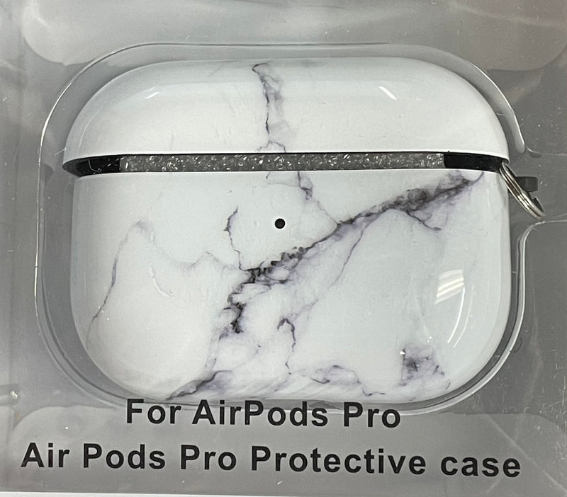 Airpod Pro 15520 White Marble Case w/Carabiner