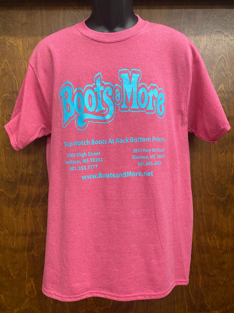Boots & More Heather Pink Port & Co T-Shirt CLOSEOUT