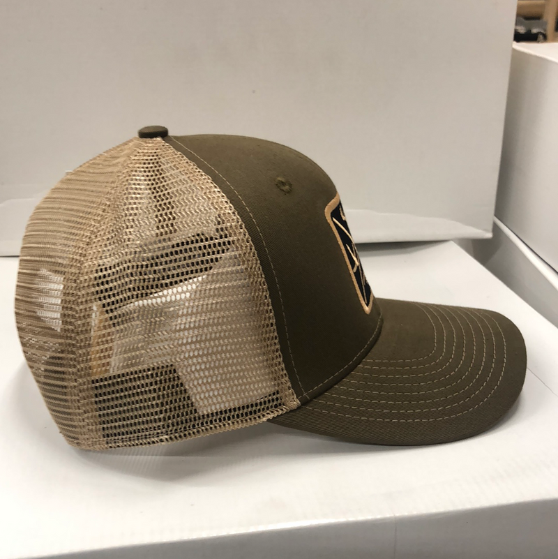 Hunters Logo HW-OS-OB Olive Green/Khaki Snap Back Trucker Cap