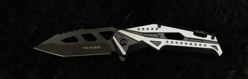 Tac-Force TF-996GY BLACK AND SILVER SPRING ASSISTED KNIFE