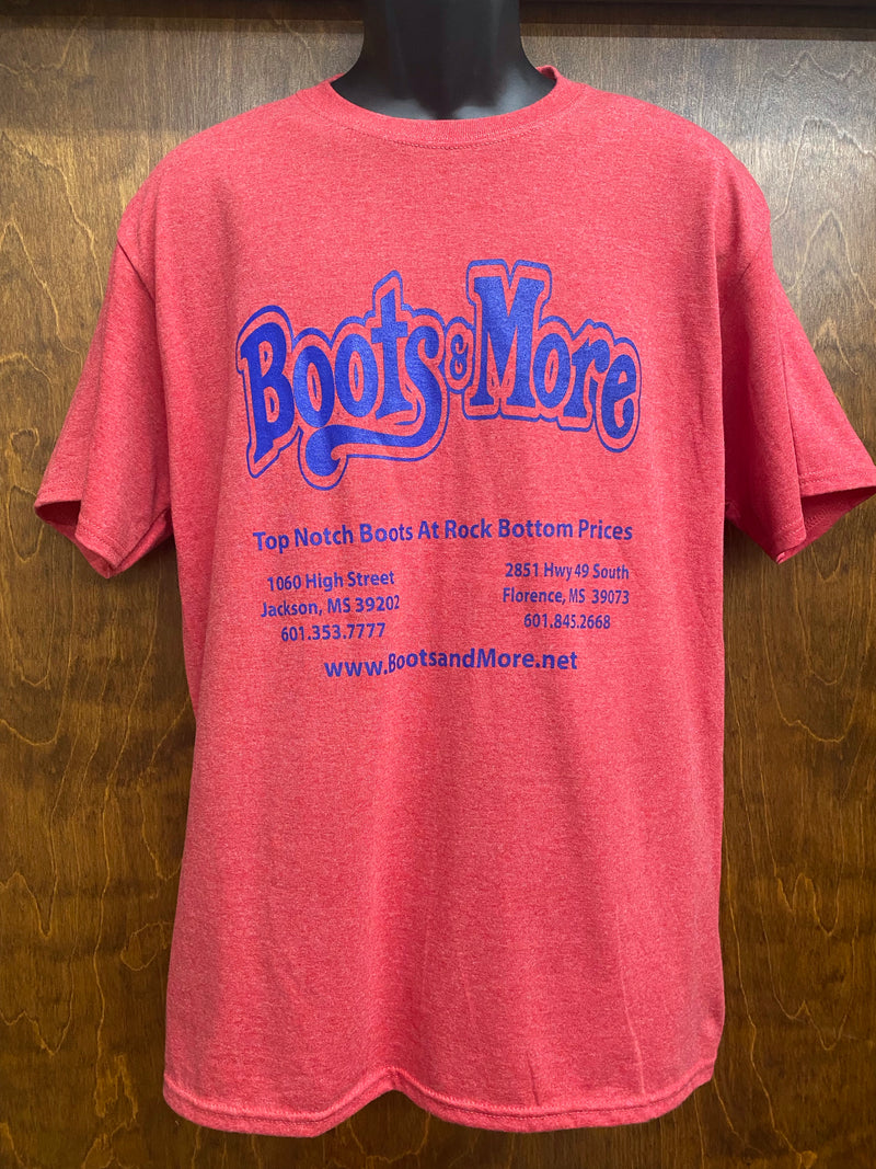 Boots & More Heather Red Port & Co T-Shirt CLOSEOUT