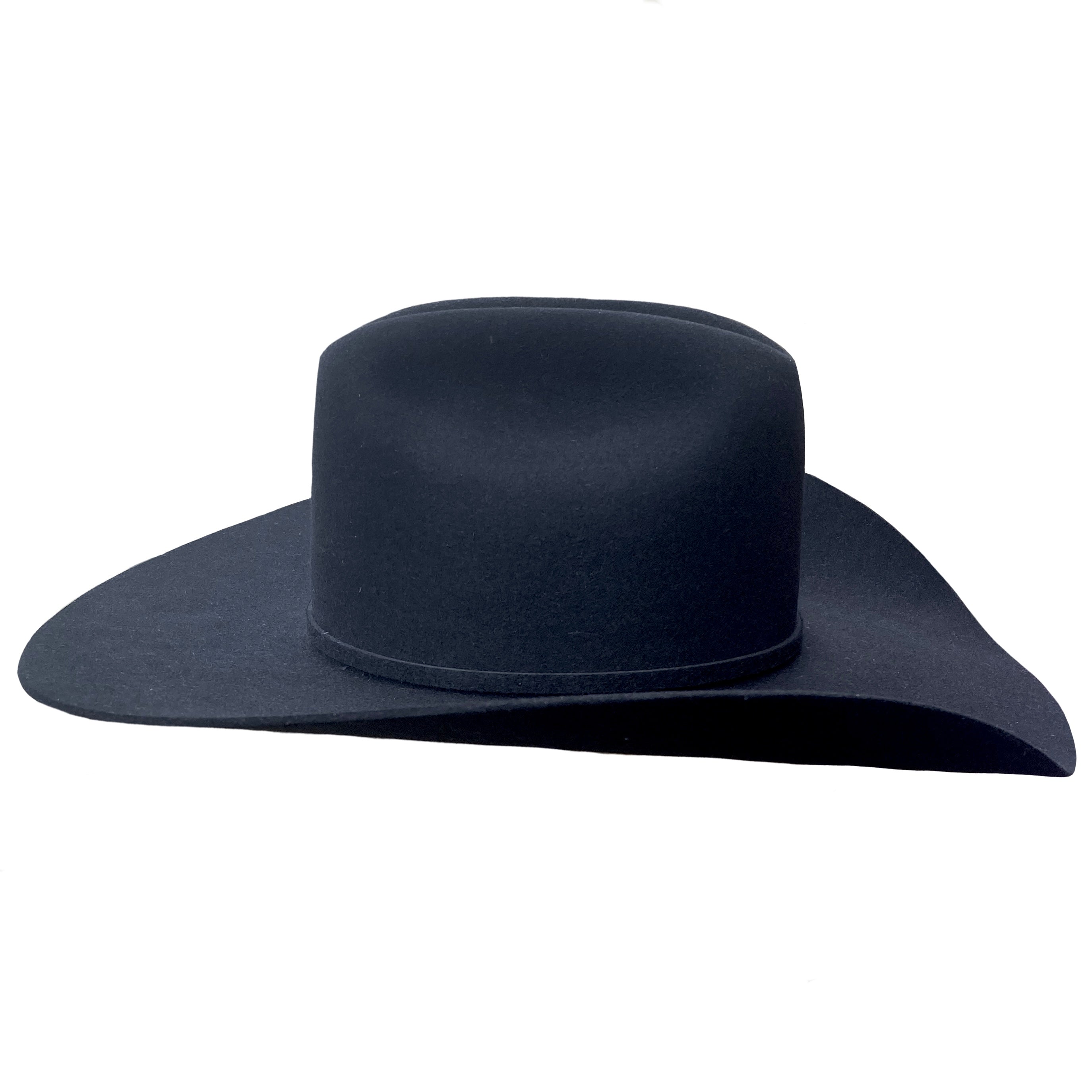 Rodeo King 7X Black Top Hand 4 1/4" Brim Felt Hat LAST ONE size 6 3/4 LEFT