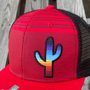 Cambridge Serape Cactus Stripes Red & Black Snap Back Trucker Cap