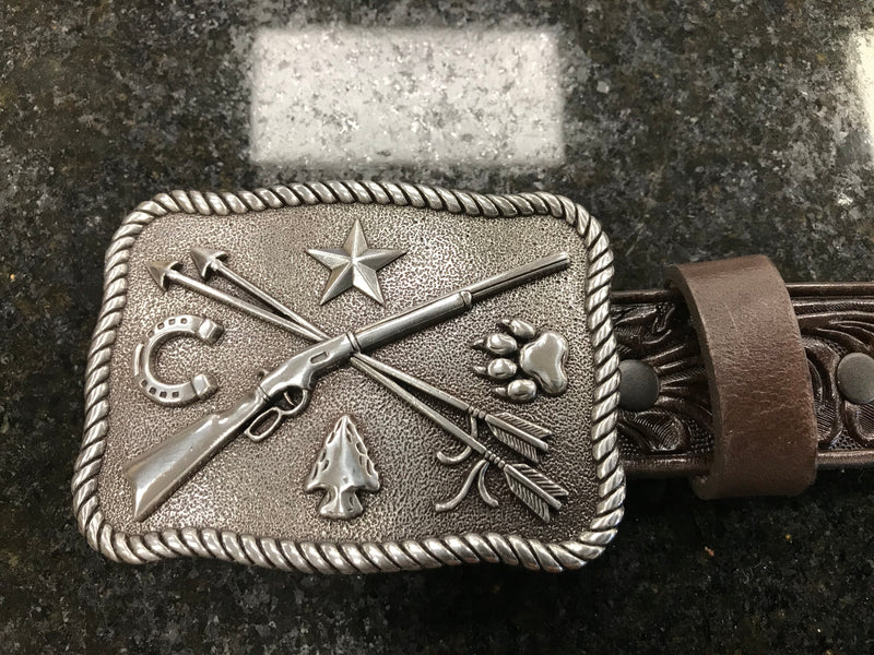Children's Tony Lama C60238 Dark Brown Cowboys & Indians Belt *Closeout*