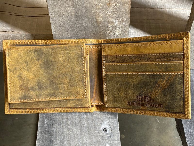 Zep Pro IWT1VINT-USA Flag Concho Vintage Brown “Crazy Horse” Leather Bi-Fold Wallet
