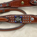 Martin Saddlery GCHB110FS2 Gypsy Cowgirl Browband Headstall in Chestnut