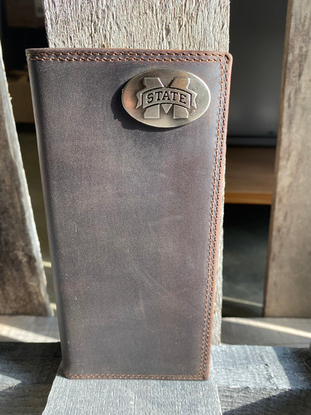Zep-Pro IWT4CRZH-MSU Mississippi State University Bulldogs Brown “Crazy Horse” Leather Tall Wallet