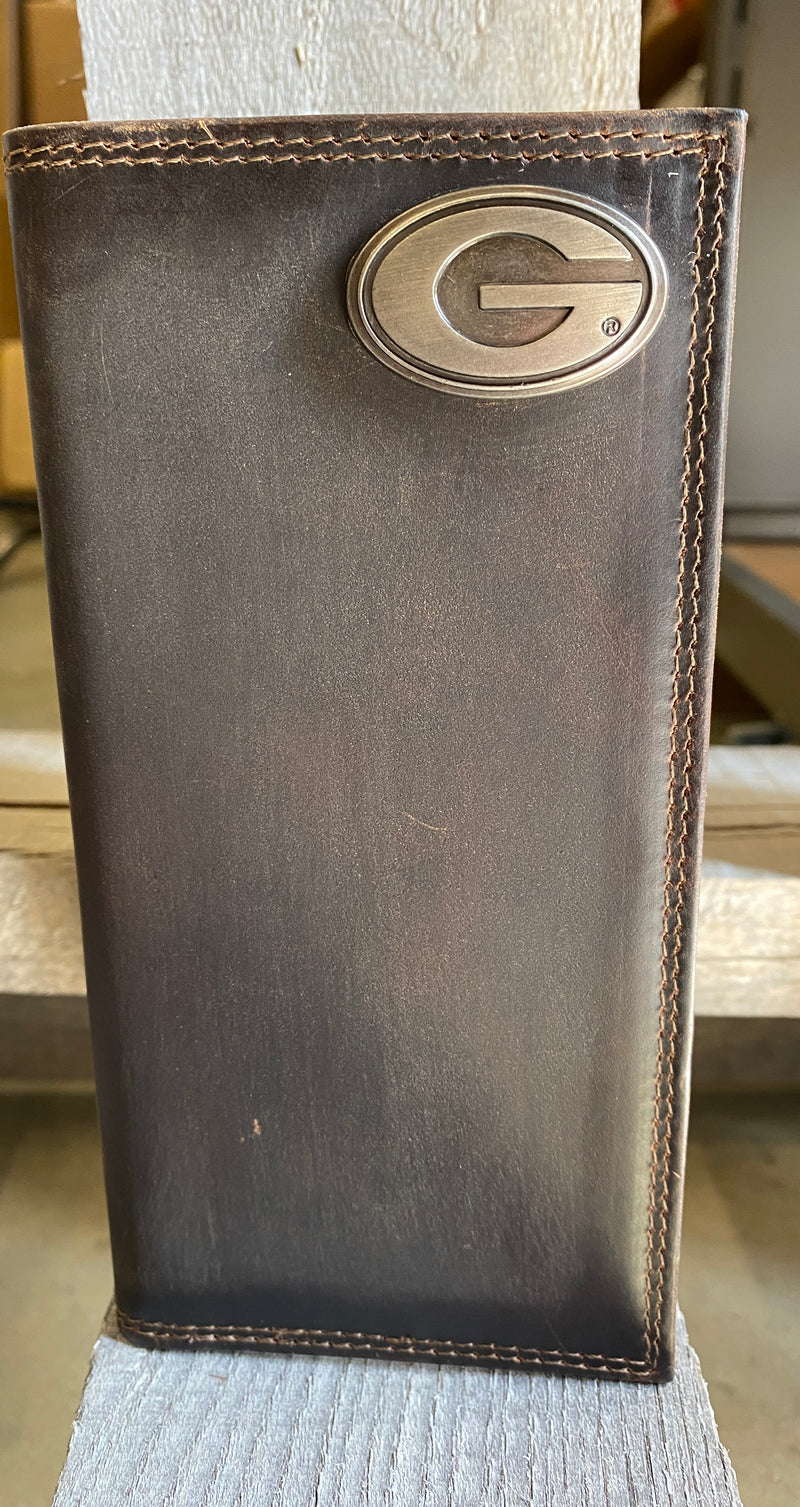 Zep-Pro IWT4CRZH-UGA University of Georgia Bulldogs Brown “Crazy Horse” Leather Tall Wallet