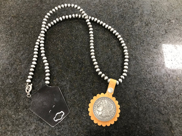 Beaded Coin Necklace