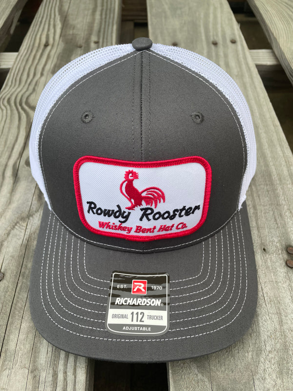 Whiskey Bent Hat Company Rowdy Rooster Grey/White
