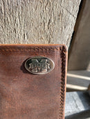 Zep-Pro Mississippi State University Bulldogs Brown “Crazy Horse” Leather Tri-fold Wallet