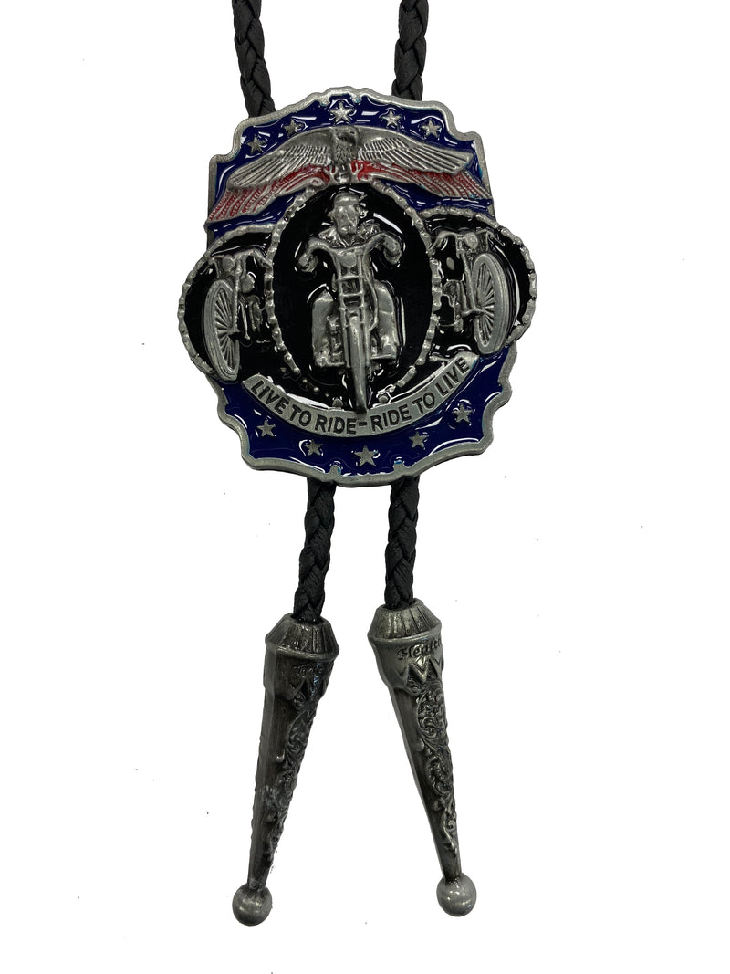 Top Notch Accessories 1017 Live to Ride w/Motorcycle Bolo Tie