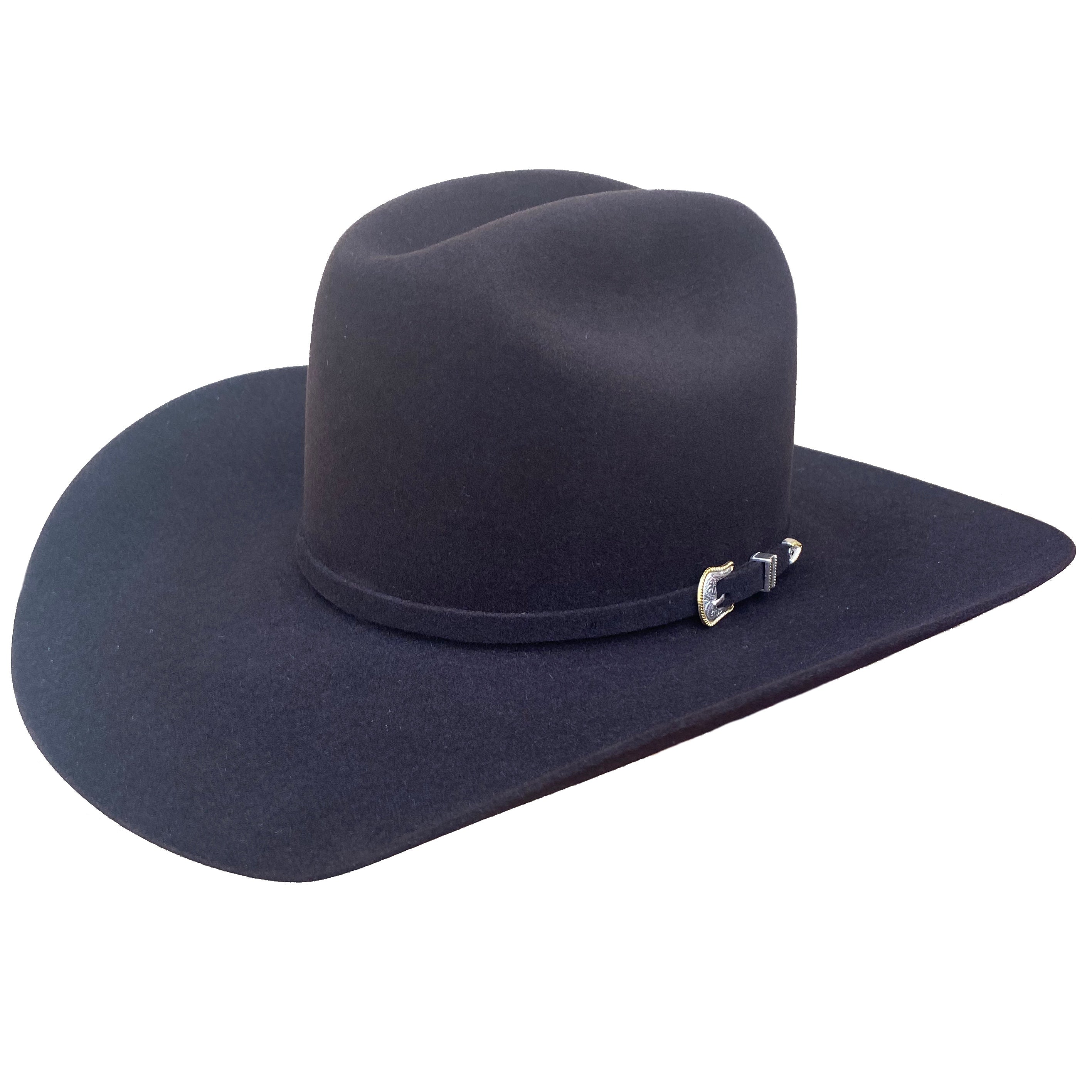 An American Hat Company 7X Black Cherry Rancher Crease Crown Felt Hat.