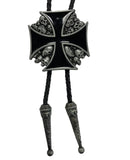 Top Notch Accessories 1009 Cross w/Skulls Square Bolo Tie