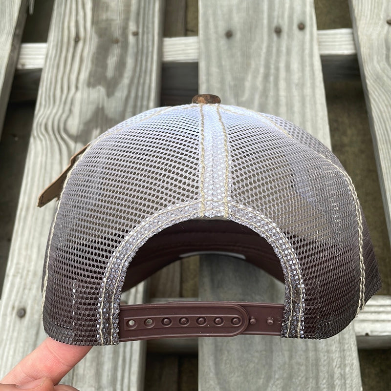 Mexican Flag Metal Concho Brown Cork Snap Back Trucker Cap