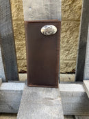 Zep-Pro Ohio State University Buckeyes Brown “Crazy Horse” Leather Tall Wallet front view