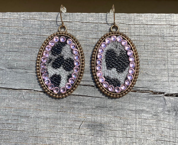 Animal Print Earring w/Crystal Accent ERZ190525-20