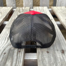 Cambridge Longhorn Stripes Red & Black Snap Back Trucker Cap