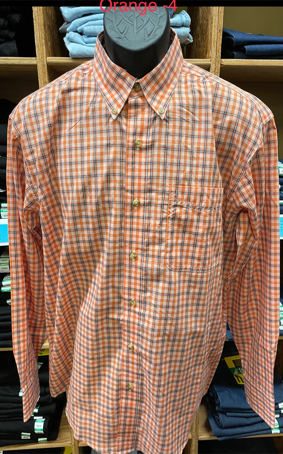 Men's Wrangler 112316671 Riata Long Sleeve Assorted Plaids Classic Fit Shirt