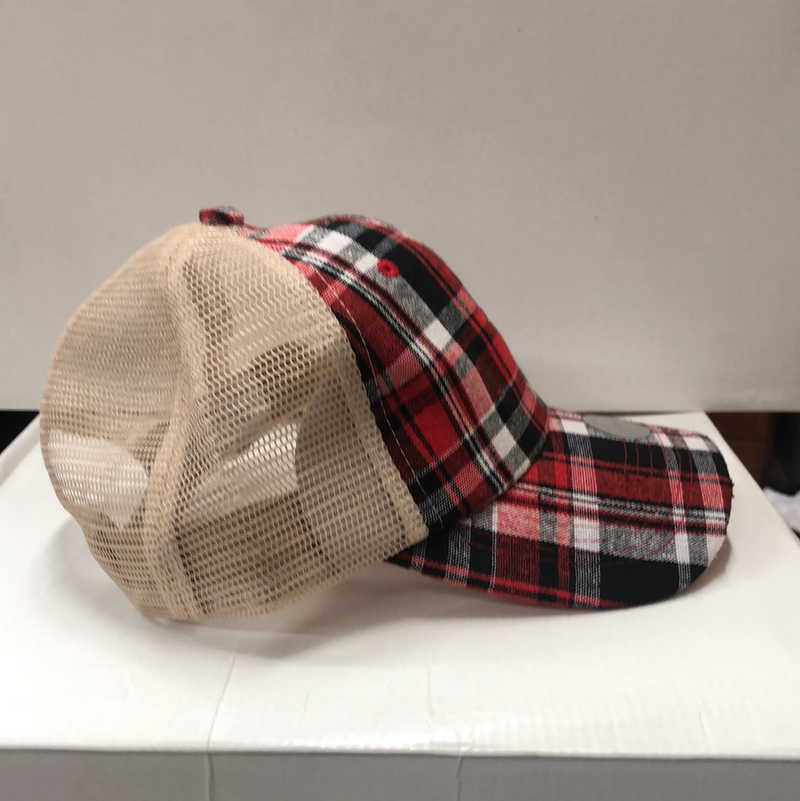 Red Hound's-tooth Cap Clearance