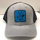 Hunters Logo HW-OS-HBL Heather Grey/Black Snap Back Trucker Cap