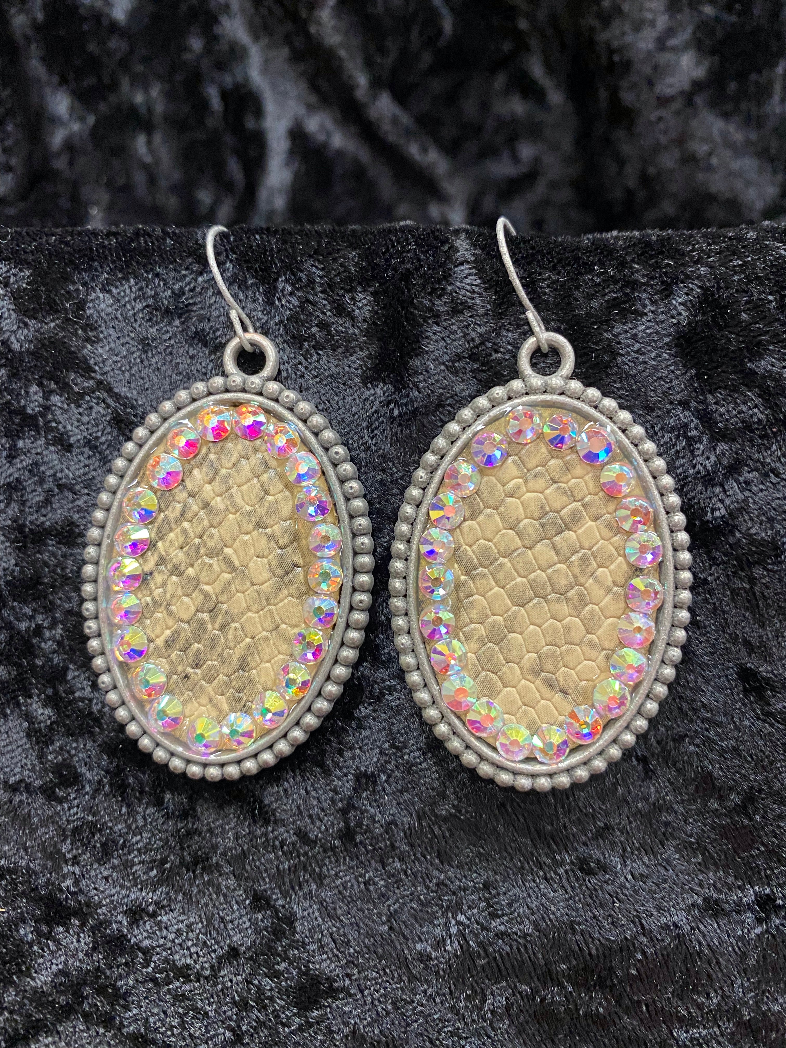 Animal Print Earring w/Crystal Accent ERZ190525-27