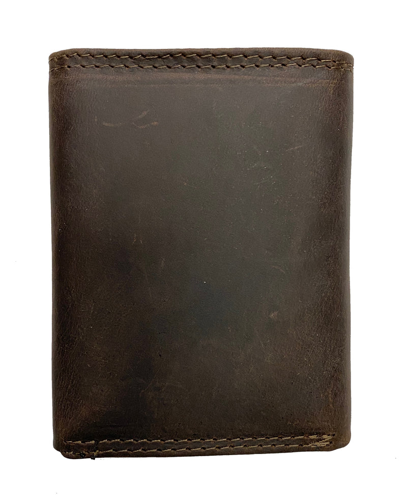 Zep Pro IWT2CRZH-Buck Concho Brown “Crazy Horse” Leather Tri-fold Wallet