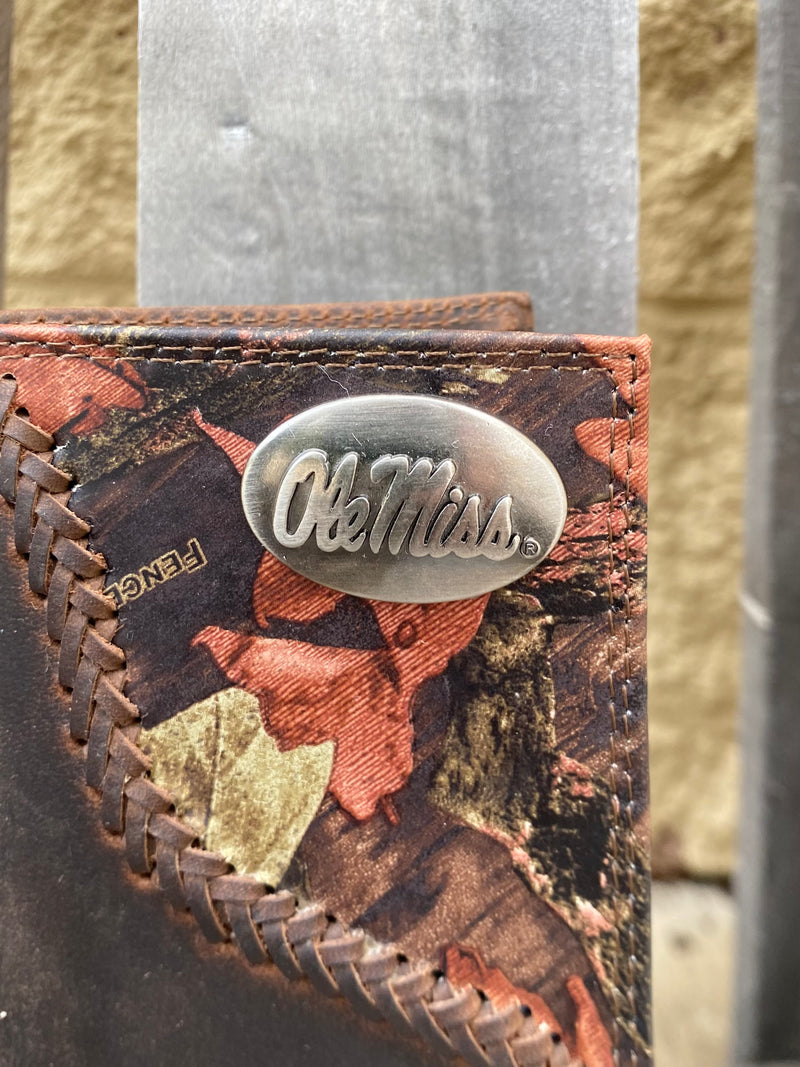 Zep-Pro IWT4FNC-OLEMS University of Mississippi 1/2 Mossy Oak Camo Tall Wallet