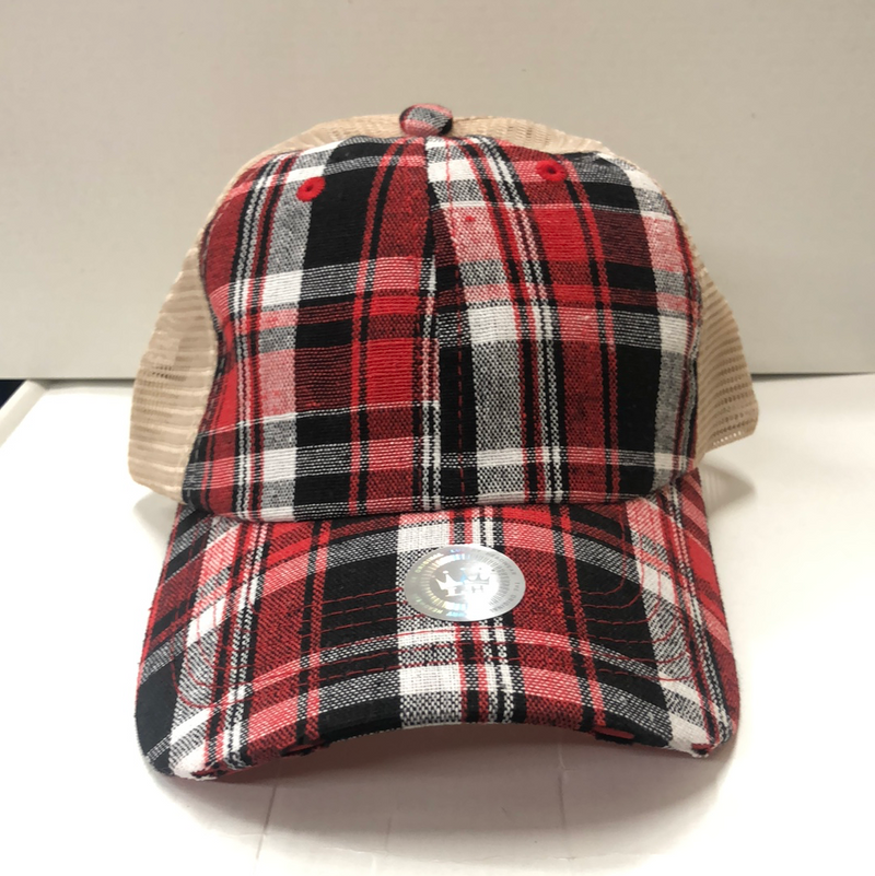 Red Hound's-tooth Cap Clearance