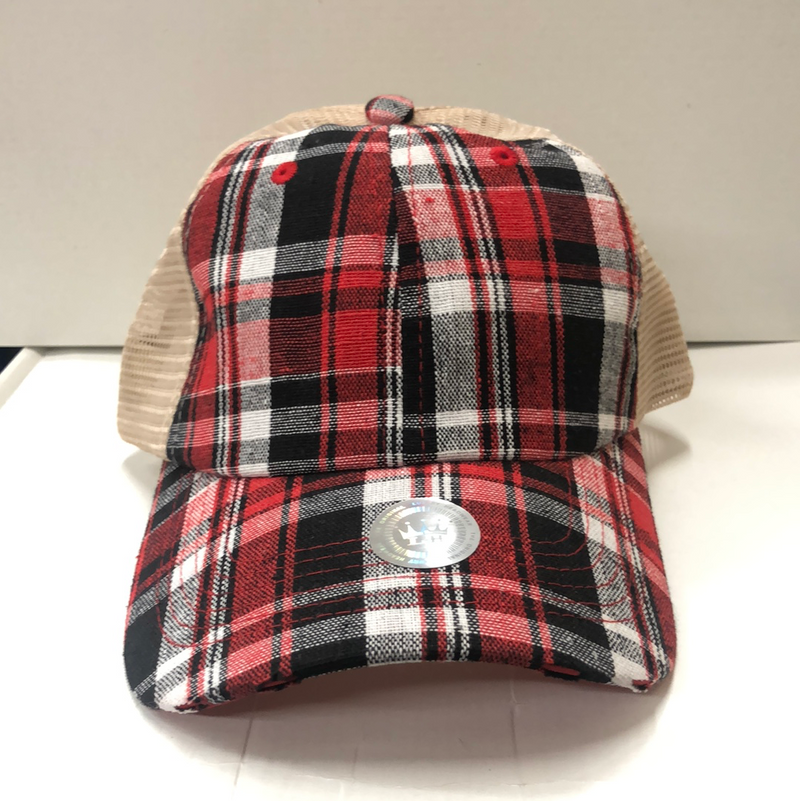 Red Houndstooth Cap