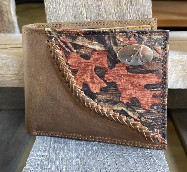 Zep-Pro IWT1FNC-UAL University of Alabama Crimson Tide 1/2 Mossy Oak Camo/Brown Bi-fold Wallet